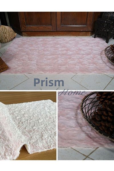 Prizma Micropost, Non-Slip, Washable, Single Bathroom Rug, Mat| Powder - (75X110CM)