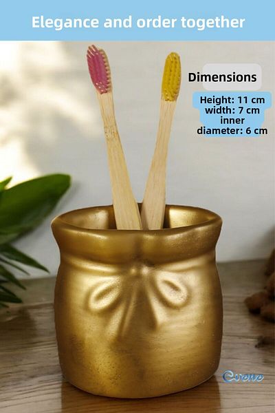 Evene Gold Antique Model 8 - Toothbrush Holder, Toothbrush Holder and Holder Stand