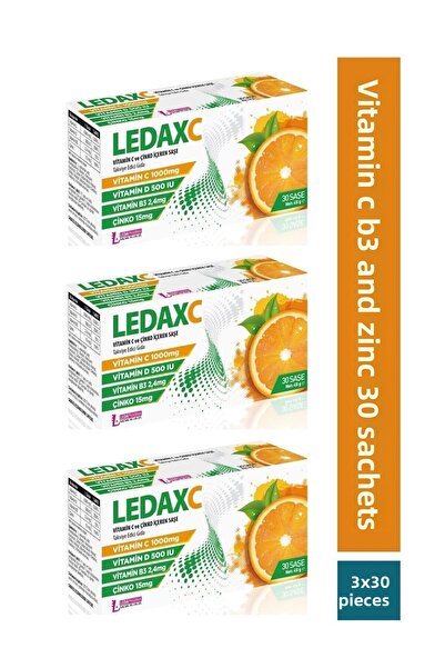 LedaPharma ليداكس سي فيتامين 1000 ملغ 30 هيكل 3 حزم
