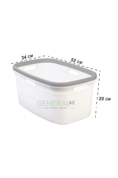 ŞANS YILDIZI Motek Gray White Laundry Basket Saddle