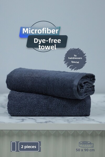 denizlicotton Prosop de păr din microfibră anti-vopsea special pentru coafor 50x90 cm Set de 2