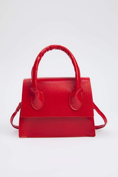 TRENDYOL SHOES Rote strukturierte Damen-Mini-/Kleine City-Tasche mit Kreuzriemen TWOAW25OC00000