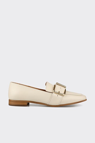 Elle Shoes Bej Deri Kadın Günlük Ayakkabı