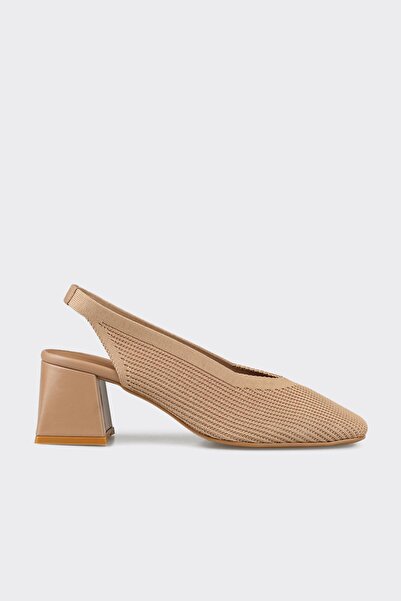 Elle Shoes Naturel Kadın Topuklu Ayakkabı