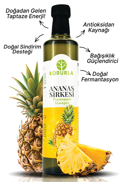 Korurla Ananas Sirkesi Doğal Fermantasyon Pineapple Vinegar 500 ml