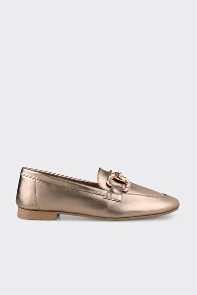 Elle Shoes Platin Deri Kadın Günlük Ayakkabı