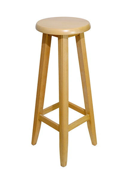 ARMES EV CONCEPT El Yapımı Doğal Ahşap Yuvarlak Tabure (80 cm) – Şık ve Dayan...