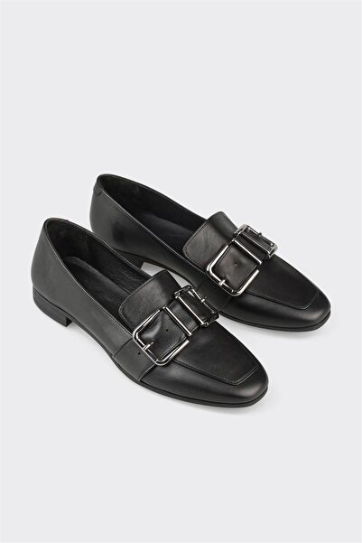 Elle Shoes Siyah Deri Kadın Günlük Ayakkabı