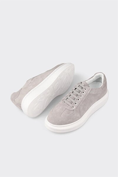 Elle Shoes Gri Deri Erkek Spor Ayakkabı