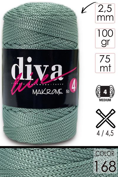 Diva İplik Diva Macrame Twine Thick (NO:4) 168 Soft Mint.