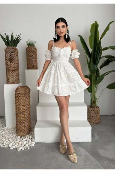 Eosds Μίνι φόρεμα Lucca με ελαστικό μανίκι