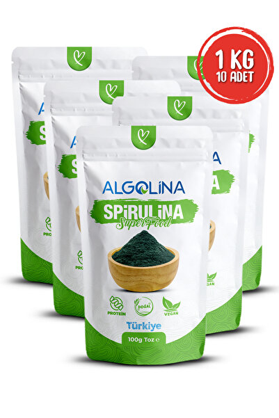 Algolina Spirulina Tozu 100 gr (10 ADET) - Bitkisel Protein - Doğal Gıda Takv...