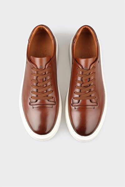 Elle Shoes Tan Leather Men's Casual Shoes