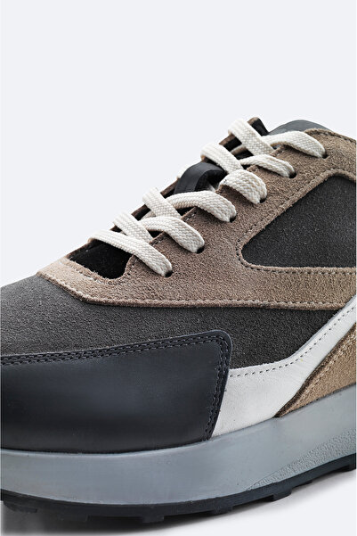 Avva Pánské šedé 100% kožené boty pro volný čas s flexibilní podrážkou A31y8005