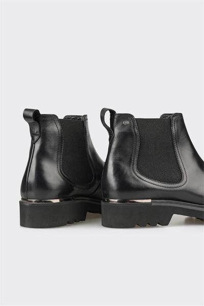 Elle Shoes Siyah Deri Erkek Klasik Bot