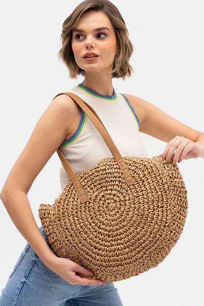 Matthew Cox Select Hsr1183 Straw Arm Bag Camel
