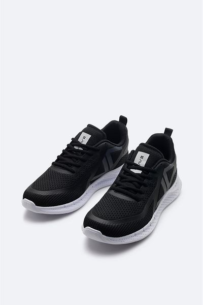 Avva Men's Black Printed Flexible Sole Sneaker Shoes A31Y8003