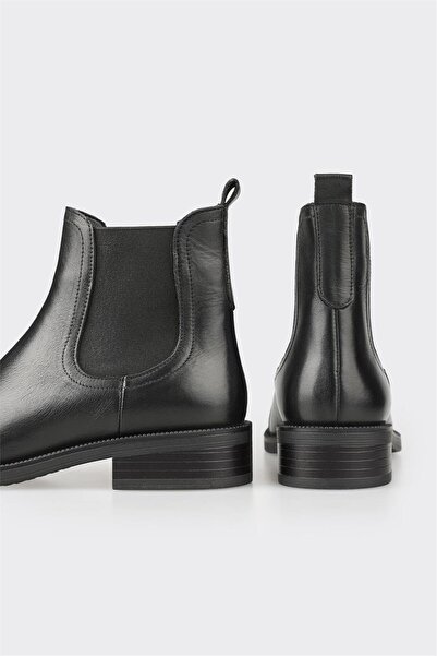 Elle Shoes Siyah Deri Kadın Günlük Bot
