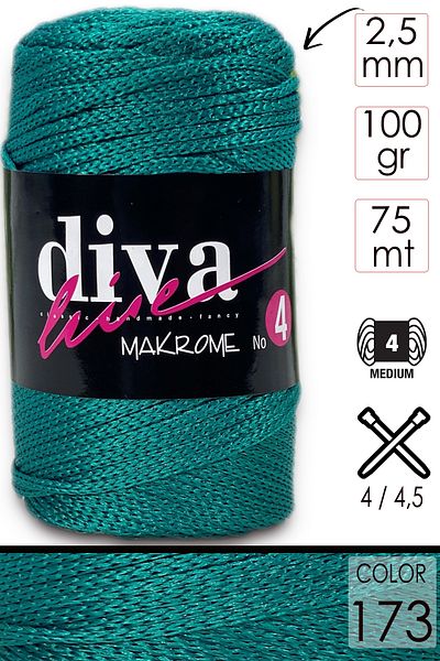 Diva İplik Diva Macrame Σχοινί Χοντρό (NO:4) 173 Benetton.