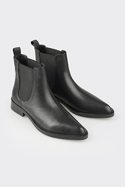 Elle Shoes Siyah Deri Kadın Günlük Bot
