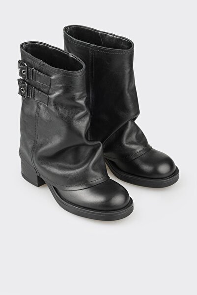 Elle Shoes Siyah Deri Kadın Günlük Bot