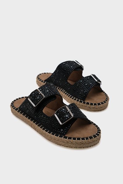Capone Outfitters Caitlin Double Striped Stone Women's Espadrille Slippers