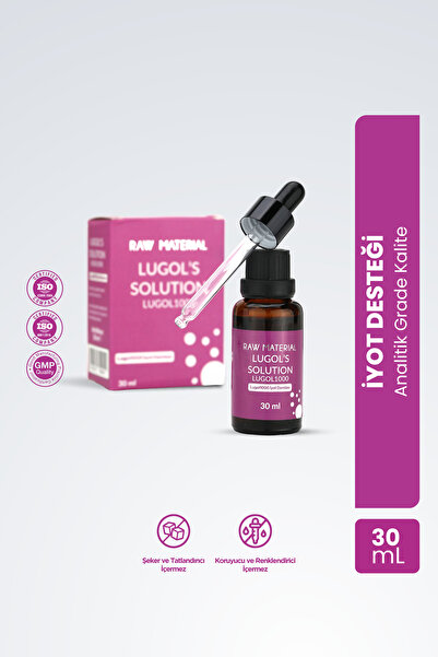 RAW Material Lugol Solüsyon 1000 Iyot Damlası 30 ml