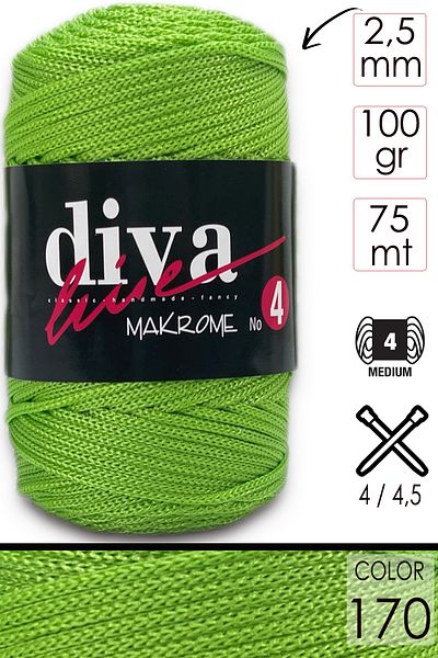 Diva İplik Diva Macrame Twine Thick (NO:4) 170 Φιστίκια.