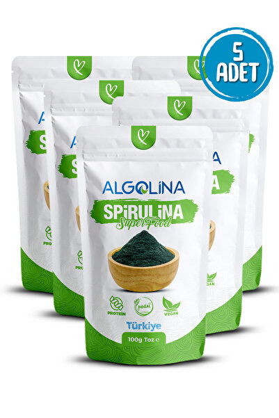 Algolina Spirulina Tozu 100 gr (5 ADET) - Bitkisel Protein - Doğal Gıda Takvi...