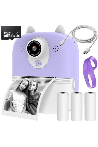 SMARTIC Camera, Instant Print, Full Hd 1080p, 2.4”, 800mah, Games, Mp3, Memory Card Gift