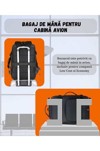 Versatyx Travel Backpack, Extendable, Waterproof, USB Port, Multi-Pocket, Airline Cabin Compatible