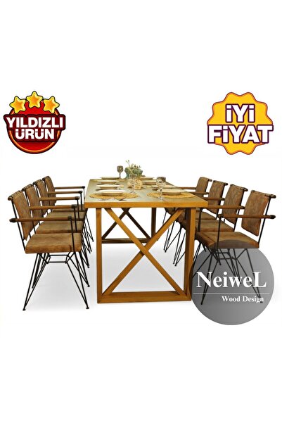 Neiwel Leis Doğal Ahşap Mutfak ve Yemek Masası-100-220