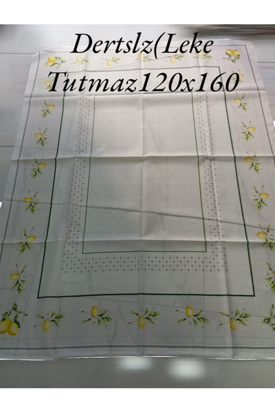 4 Kişilik Dertsiz Leke Tutmaz Masa Örtüsü (Limon Desenli)
