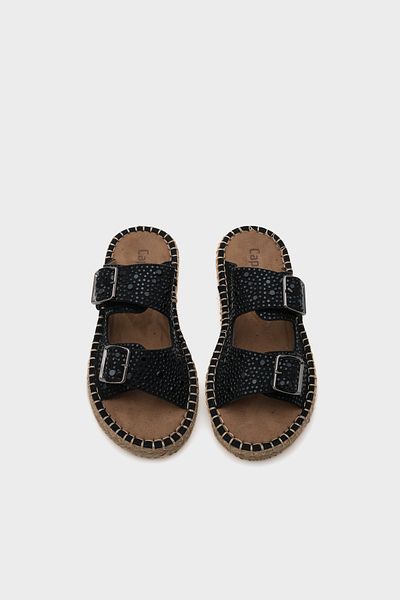 Capone Outfitters Caitlin Double Striped Stone Women's Espadrille Slippers