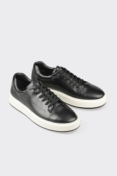 Elle Shoes Black Leather Men's Casual Shoes