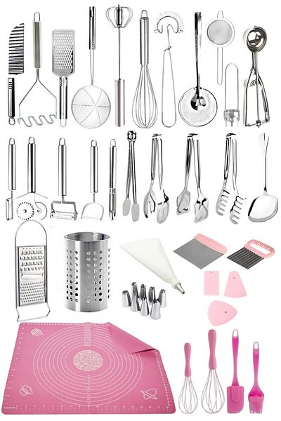 Mirilliahome 34 Piece Practical Stainless Steel Kitchen Serving and Dowry Set – Top Quality Household Supplies Set