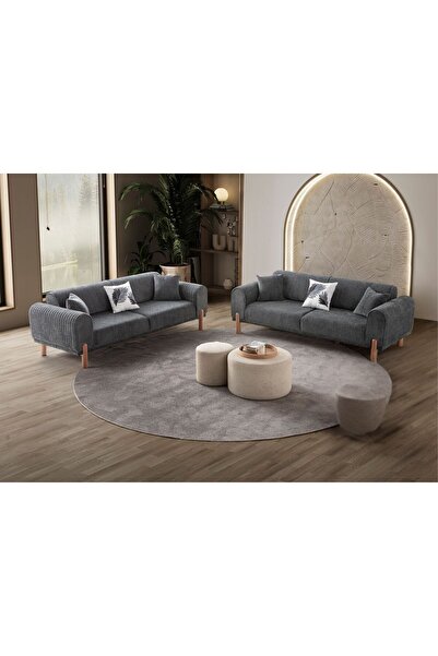 EDSY HOME Armoni 3+3 Koltuk Takımı Antrasit