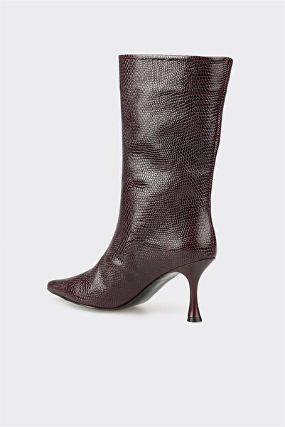 Elle Shoes Claret Red Leather Women's Classic Boots