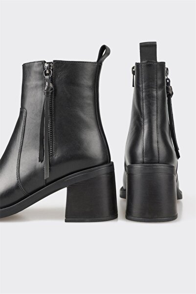 Elle Shoes Siyah Deri Kadın Günlük Bot