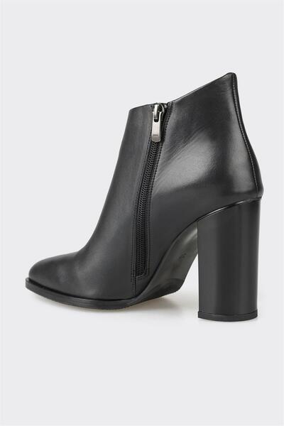 Elle Shoes Siyah Deri Kadın Klasik Bot