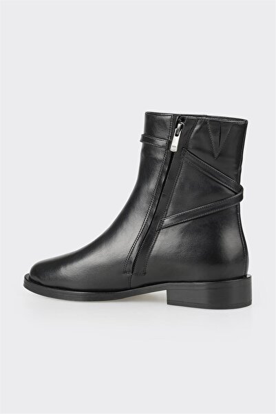 Elle Shoes Siyah Deri Kadın Klasik Bot