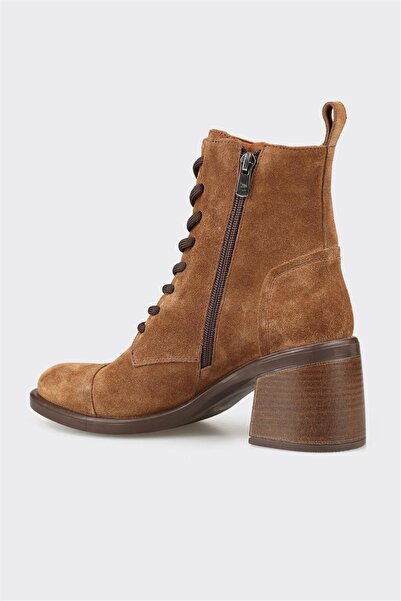 Elle Shoes Tan Leather Women's Casual Boots