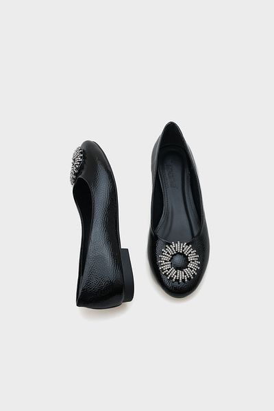 Capone Outfitters Dámské baleríny s kamennou kulatou sponou