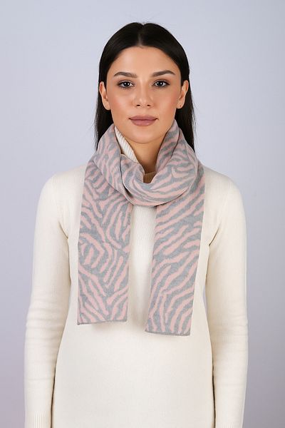 Sebir Moda Zebra Patterned Knitted Scarf