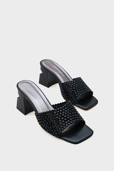 Capone Outfitters Lora Medium Heeled Blunt Toe Stone Women's Slippers