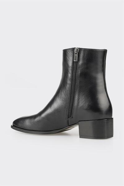 Elle Shoes Siyah Deri Kadın Klasik Bot