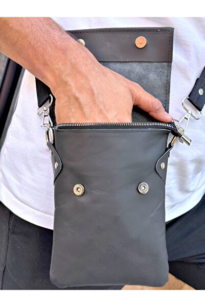 Fil Deri Genuine Leather - Magnetic - Hanger - Zippered - Shoulder Bag 1012