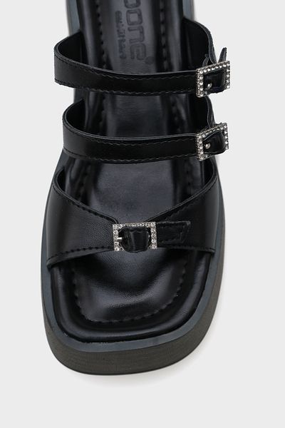 Capone Outfitters Matti Wedge Heeled Stone Buckle Women's Slippers
