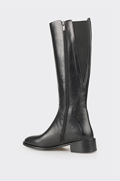 Elle Shoes Μαύρα Δερμάτινα Γυναικεία Μποτάκια