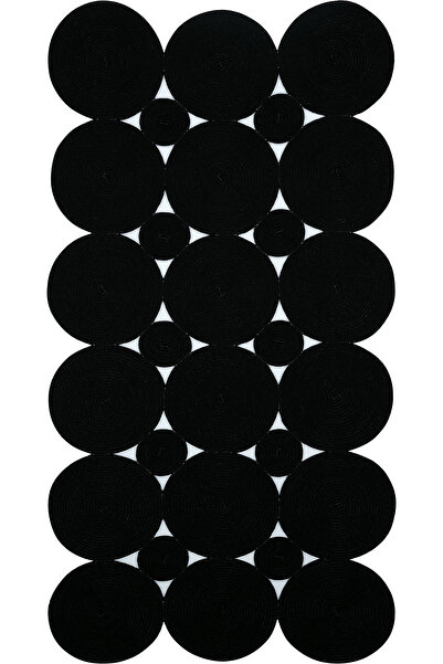 Cool Halı Luke Siyah Yıkanabilir Mutfak Halısı Dekoratif Leke Tutmaz Bohem Ha...